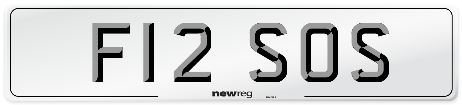 F12 SOS Number Plate from New Reg